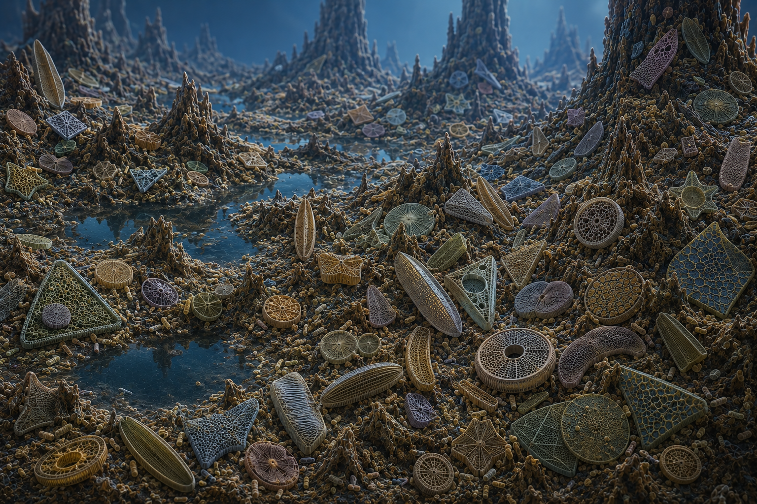 A microscopic primordial landscape from Endonaut